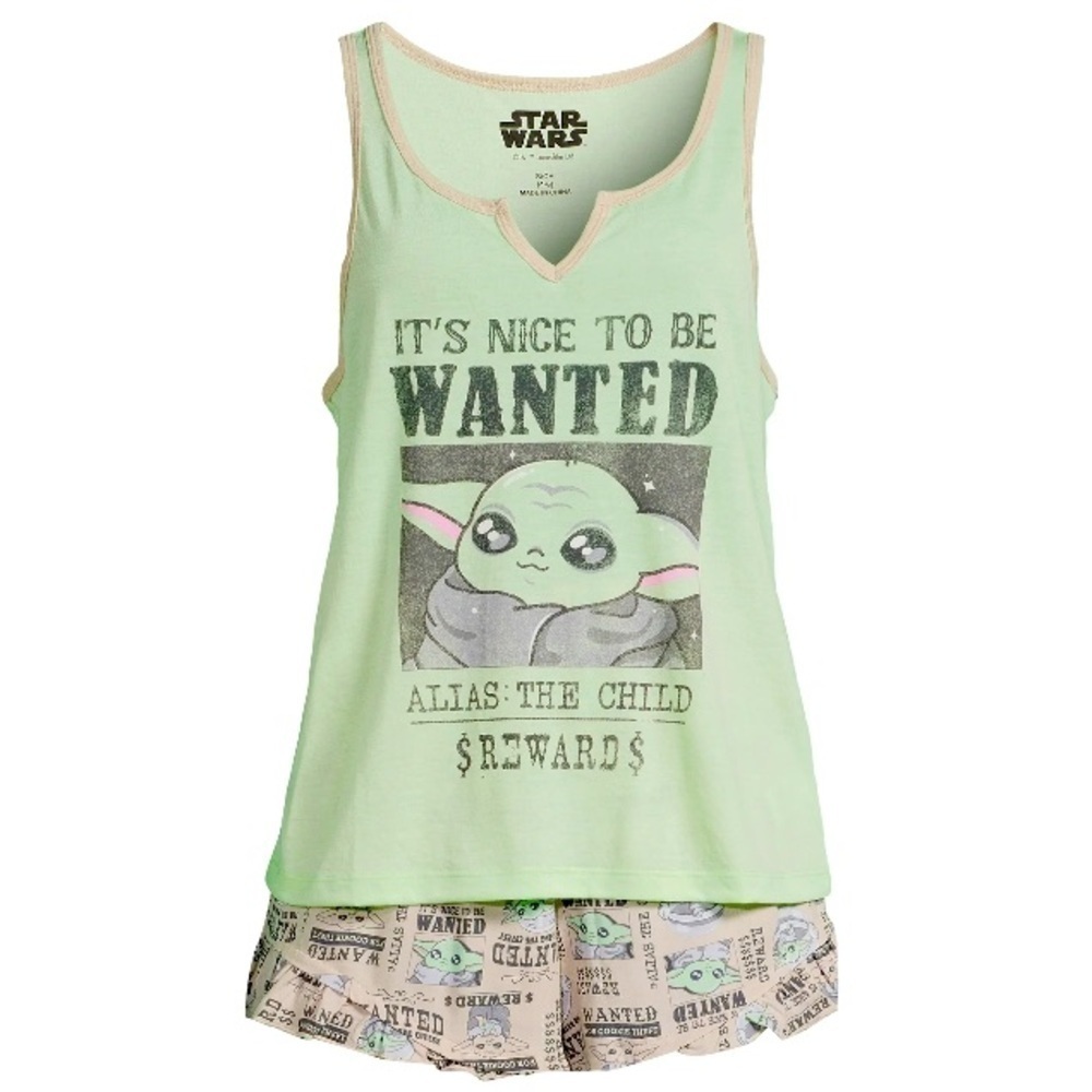 Disney Star Wars Yoda Women’s Loungewear Pajama 2 Piece Tank & Short Set